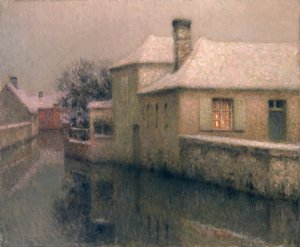 ヌムール（マルヌのセーヌ川）c.1903 作： Henri Eugene Augustin Le Sidaner